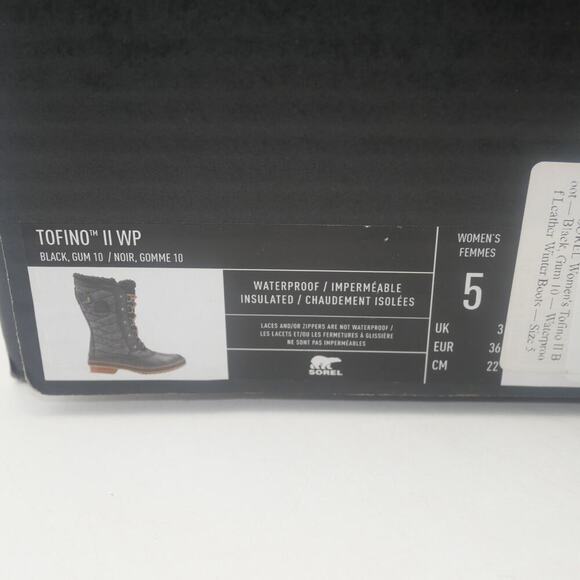 NEW Sorel Tofino II Women's 5 Waterproof Insulated Winter Boot Black - Picture 8 of 8